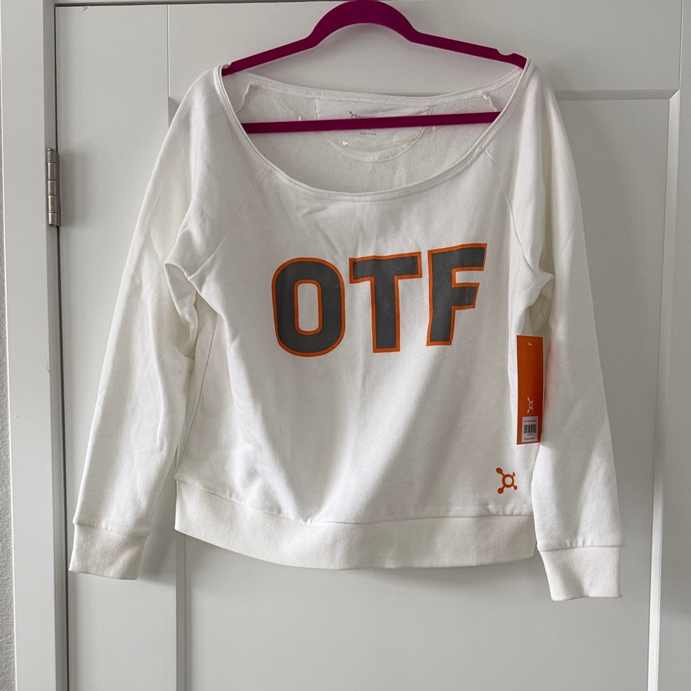 Orangetheory White Off-the-Shoulder Sweater
